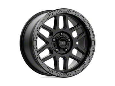 KMC Mesa Satin Black with Gloss Black Lip Wheel; 17x9 (18-24 Jeep Wrangler JL)