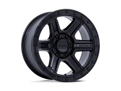 KMC Outrun Matte Black with Gloss Black Lip Wheel; 17x8.5 (18-24 Jeep Wrangler JL)