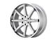 KMC Reverb Brushed Silver with Chrome Lip Wheel; 20x9 (18-24 Jeep Wrangler JL)