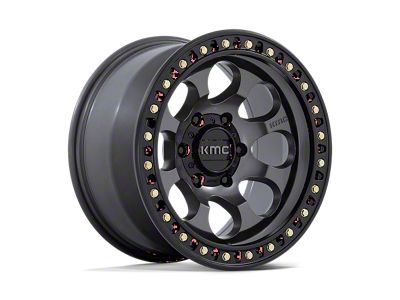KMC Riot SBL Anthracite with Satin Black Lip Wheel; 18x9 (18-24 Jeep Wrangler JL)