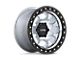 KMC Riot SBL Machined with Satin Black Lip Wheel; 17x9; -12mm Offset (18-24 Jeep Wrangler JL)