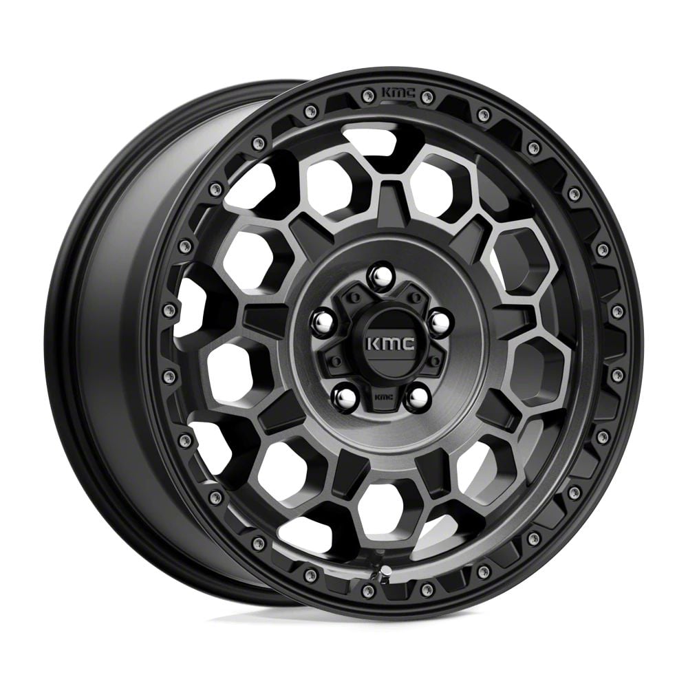 KMC Jeep Wrangler Trek Satin Black with Gray Tint Wheel; 17x8 ...