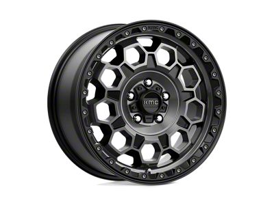 KMC Trek Satin Black with Gray Tint Wheel; 17x9 (18-24 Jeep Wrangler JL)