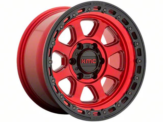 KMC Chase Candy Red with Black Lip 6-Lug Wheel; 17x9; 0mm Offset (16-23 Tacoma)
