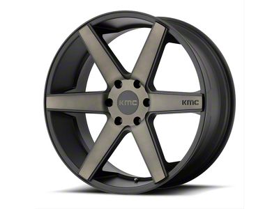 KMC District Matte Black Dark Tint 6-Lug Wheel; 22x9; 15mm Offset (16-23 Tacoma)