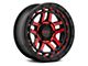 KMC Recon Gloss Black Machined with Red Tint 6-Lug Wheel; 18x8.5; 0mm Offset (16-23 Tacoma)
