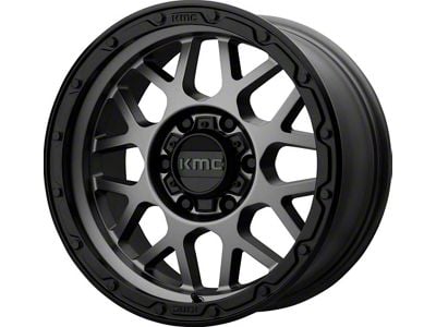 KMC Grenade Off-Road Matte Gray with Matte Black Lip 6-Lug Wheel; 20x9; 18mm Offset (17-24 Titan)