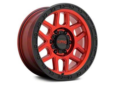 KMC Mesa Candy Red with Black Lip 6-Lug Wheel; 18x9; 18mm Offset (17-24 Titan)