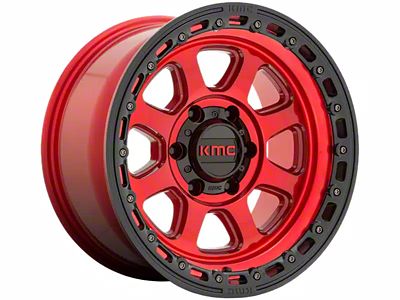 KMC Chase Candy Red with Black Lip 6-Lug Wheel; 20x9; 0mm Offset (16-24 Titan XD)