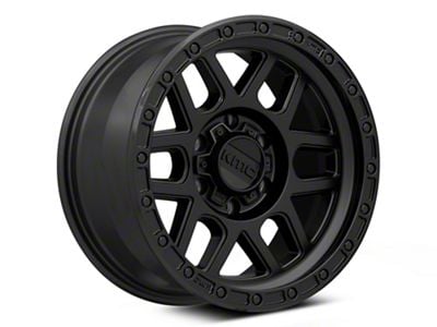 KMC Mesa Satin Black with Gloss Black Lip 6-Lug Wheel; 18x9; 18mm Offset (16-24 Titan XD)