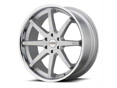 KMC Reverb Brushed Silver with Chrome Lip 6-Lug Wheel; 20x9; 30mm Offset (16-24 Titan XD)