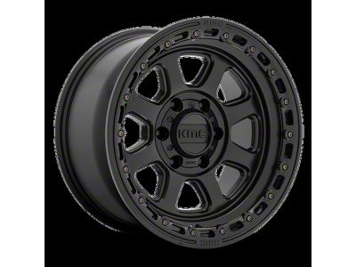 KMC Chase Satin Black with Gloss Black Lip 5-Lug Wheel; 20x9; 18mm Offset (14-21 Tundra)