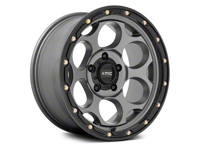 KMC Dirty Harry Satin Gray with Black Lip 6-Lug Wheel; 18x8.5; 18mm Offset (22-24 Tundra)