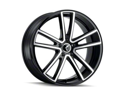 Kraze Lusso Gloss Black Machined 6-Lug Wheel; 22x9.5; 30mm Offset (04-15 Titan)