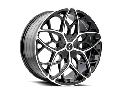 Kraze Ricochet Gloss Black Machined 5-Lug Wheel; 20x8.5; 38mm Offset (05-15 Tacoma)