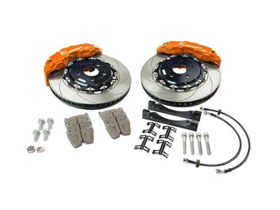 Ksport Supercomp 8-Piston Front Big Brake Kit with 13-Inch Slotted Rotors; Orange Calipers (07-13 Jeep Wrangler JK)