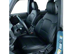 Kustom Interior Premium Artificial Leather Front and Rear Seat Covers; All Black (21-24 Bronco 2-Door w/o MOLLE Panel)