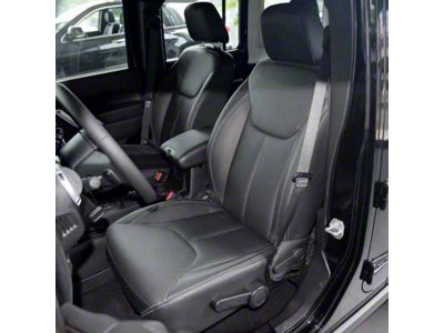 Kustom Interior Premium Artificial Leather Front and Rear Seat Covers; All Black (13-18 Jeep Wrangler JK)