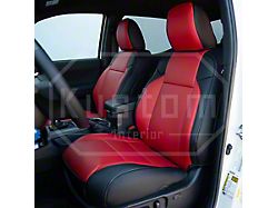 Premium Artificial Leather Front and Rear Seat Covers; All Red (16-23 Tacoma Double Cab)