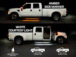 LEDGlow Amber Side Marker Running Board Lights with White Courtesy Lights; 70-Inch (Universal; Some Adaptation May Be Required)