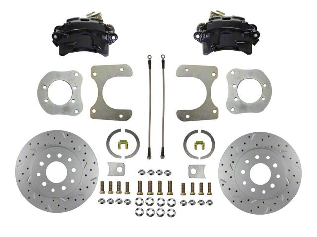 LEED Brakes Rear Disc Brake Conversion Kit with MaxGrip XDS Rotors; Black Calipers (93-98 Jeep Grand Cherokee ZJ)