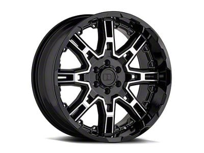 Level 8 Wheels Slingshot Gloss Black Machined 6-Lug Wheel; 17x8.5; -10mm Offset (03-09 4Runner)