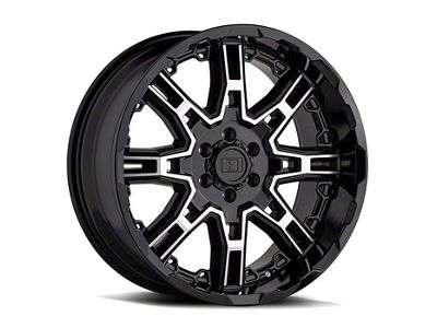 Level 8 Wheels Slingshot Gloss Black Machined 6-Lug Wheel; 20x11.5; -44mm Offset (04-15 Titan)