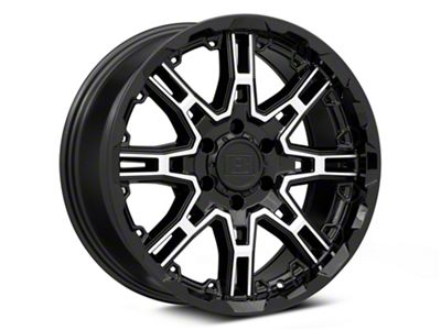 Level 8 Wheels Slingshot Gloss Black Machined 6-Lug Wheel; 20x9; 10mm Offset (04-15 Titan)