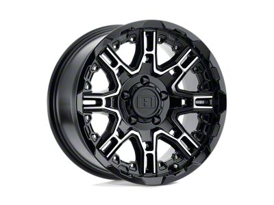 Level 8 Wheels Slingshot Gloss Black with Machined Face 6-Lug Wheel; 16x8.5; 10mm Offset (05-15 Tacoma)