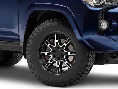 Level 8 Wheels Slingshot Gloss Black Machined 6-Lug Wheel; 18x9; 18mm Offset (10-24 4Runner)