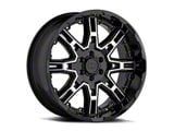 Level 8 Wheels Slingshot Gloss Black Machined 6-Lug Wheel; 18x9; 18mm Offset (17-24 Titan)