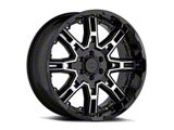 Level 8 Wheels Slingshot Gloss Black Machined 6-Lug Wheel; 18x9; 18mm Offset (16-24 Titan XD)