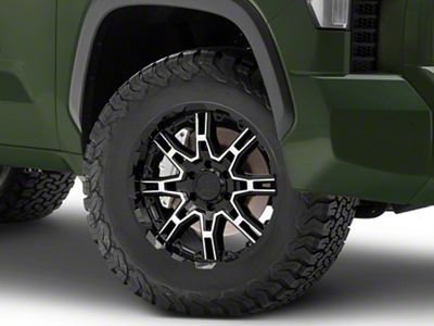 Level 8 Wheels Slingshot Gloss Black Machined 6-Lug Wheel; 18x9; 18mm Offset (22-24 Tundra)