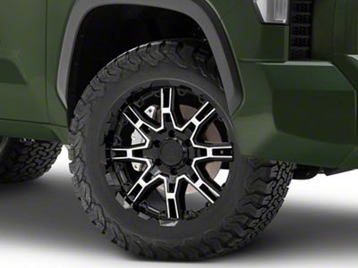 Level 8 Wheels Slingshot Gloss Black Machined 6-Lug Wheel; 20x9; 10mm Offset (22-24 Tundra)