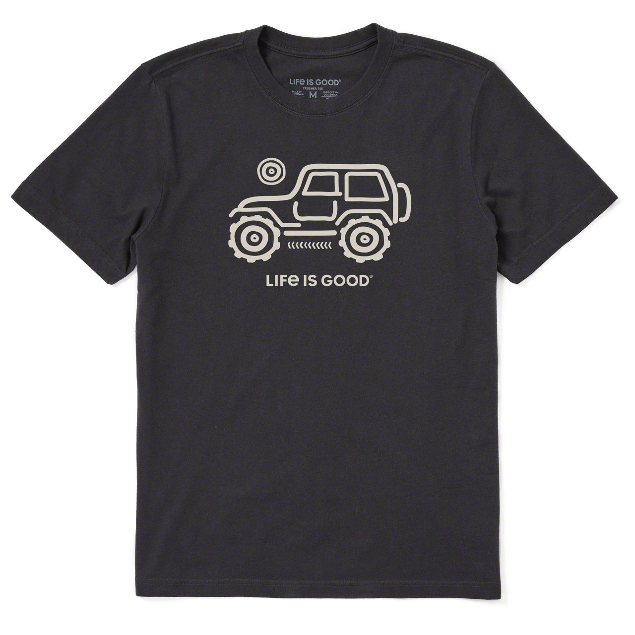 Life is Good Jeep Wrangler Men's Native Off Road Crusher T-Shirt; Jet Black  J143356