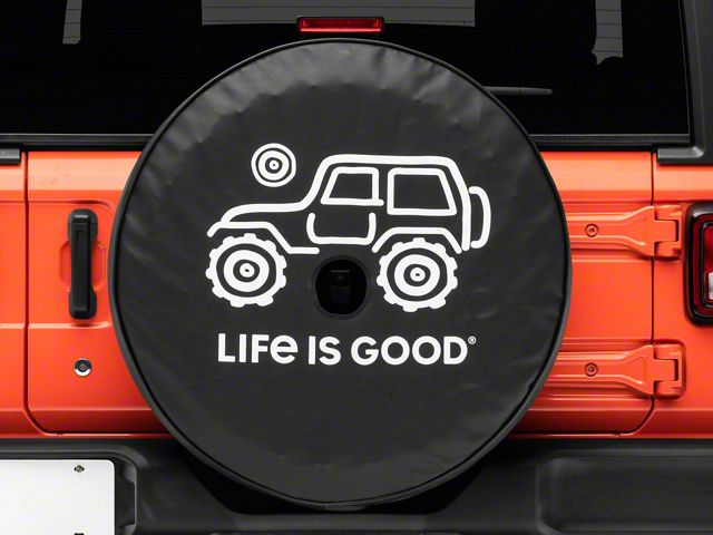 Life is Good Native Off-Road Spare Tire Cover with Camera Opening; 32-Inch Tire Cover (18-24 Jeep Wrangler JL)