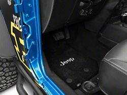 Lloyd Ultimat Front and Rear Floor Mats with Jeep Logo; Black (14-18 Jeep Wrangler JK 4-Door)