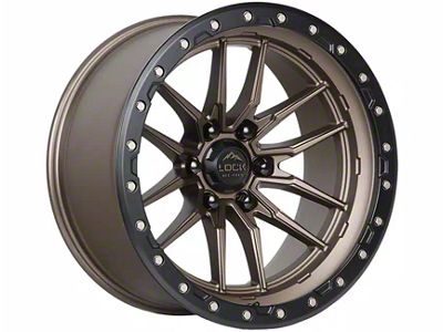 Lock Off-Road Krawler Matte Bronze with Matte Black Ring 6-Lug Wheel; 22x10; -18mm Offset (04-15 Titan)