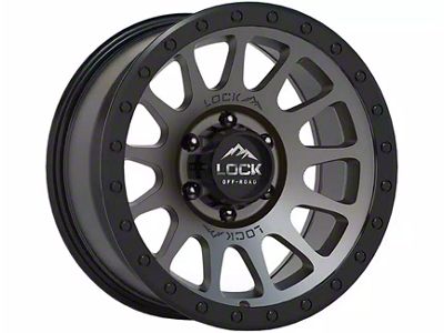 Lock Off-Road Yosemite Matte Grey with Matte Black Ring 6-Lug Wheel; 20x10; -18mm Offset (04-15 Titan)