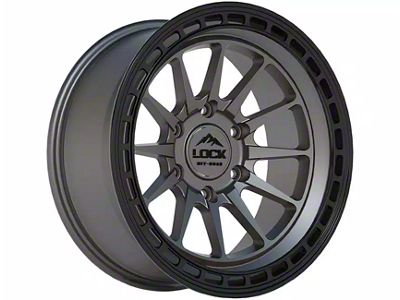 Lock Off-Road Baja Matte Grey with Matte Black Ring 6-Lug Wheel; 17x9; 0mm Offset (05-15 Tacoma)