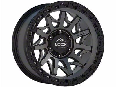 Lock Off-Road Lunatic Matte Grey with Matte Black Ring 6-Lug Wheel; 17x9; 1mm Offset (05-15 Tacoma)