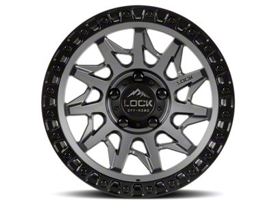 Lock Off-Road Lunatic Matte Grey with Matte Black Ring 6-Lug Wheel; 18x9; 1mm Offset (05-15 Tacoma)