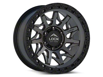 Lock Off-Road Lunatic Matte Grey with Matte Black Ring 6-Lug Wheel; 20x10; -18mm Offset (05-15 Tacoma)