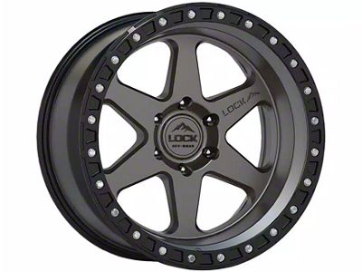 Lock Off-Road Olympus Matte Grey with Matte Black Ring 6-Lug Wheel; 17x9; -12mm Offset (05-15 Tacoma)