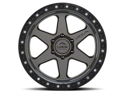 Lock Off-Road Olympus Matte Grey with Matte Black Ring 6-Lug Wheel; 18x9; -12mm Offset (05-15 Tacoma)