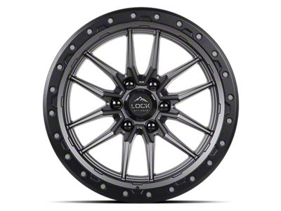 Lock Off-Road Krawler Matte Grey with Matte Black Ring 6-Lug Wheel; 17x9; 1mm Offset (10-24 4Runner)