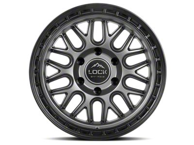 Lock Off-Road Onyx Matte Grey with Matte Black Ring 6-Lug Wheel; 17x9; -12mm Offset (10-24 4Runner)