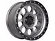 Lock Off-Road 50Cal Matte Grey with Matte Black Ring 6-Lug Wheel; 17x9; -12mm Offset (10-24 4Runner)