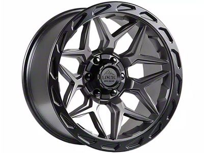 Lock Off-Road Matrix Matte Grey with Matte Black Ring 6-Lug Wheel; 17x9; -12mm Offset (10-24 4Runner)