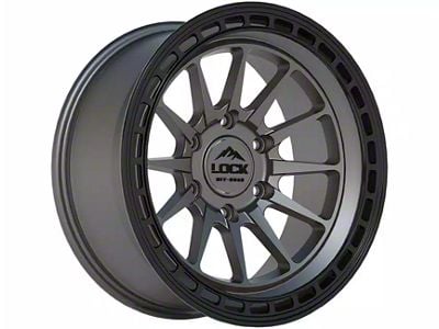 Lock Off-Road Baja Matte Grey with Matte Black Ring 6-Lug Wheel; 17x9; 0mm Offset (2024 Tacoma)